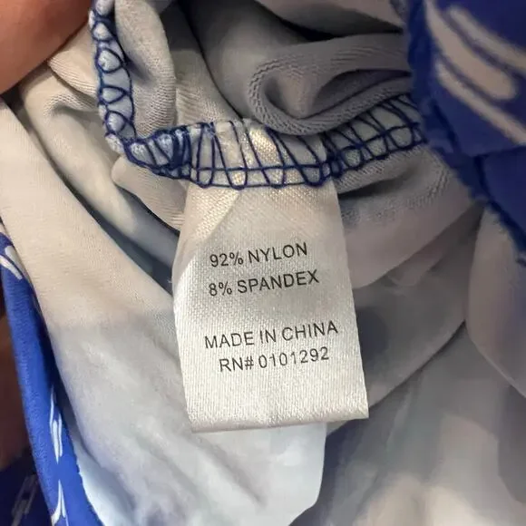 Anthony's Resort Wear Ruffled Top Women's Large Sleeveless Blue Beach Tank Shirt - Picture 4 of 4